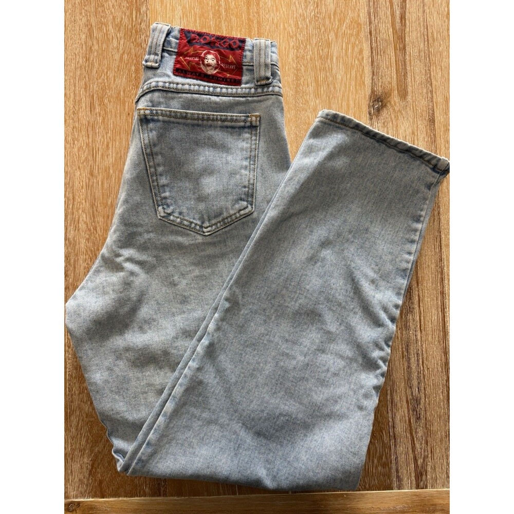VTG 90s Bongo Special Reserve Jeans 9 High Waisted Tapered Leg Light Wash USA